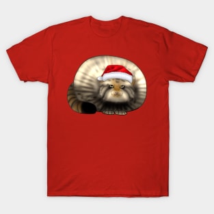 Cute Chonky Kitty In Santa Hat T-Shirt